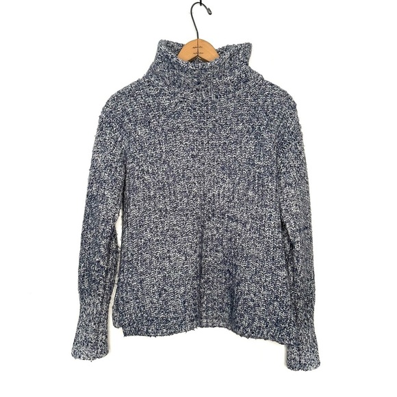 J. Crew | Point Sur Blue Marled Turtleneck Sweater Size Small - Picture 1 of 7